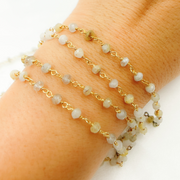 Gold Rutile Wire Wrap Chain.